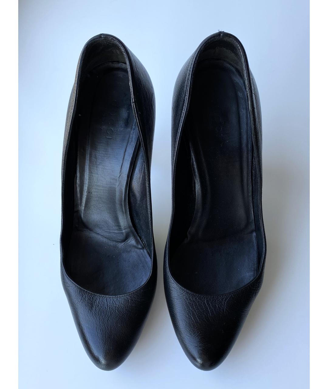 GUCCI Черные кожаные туфли, фото 3