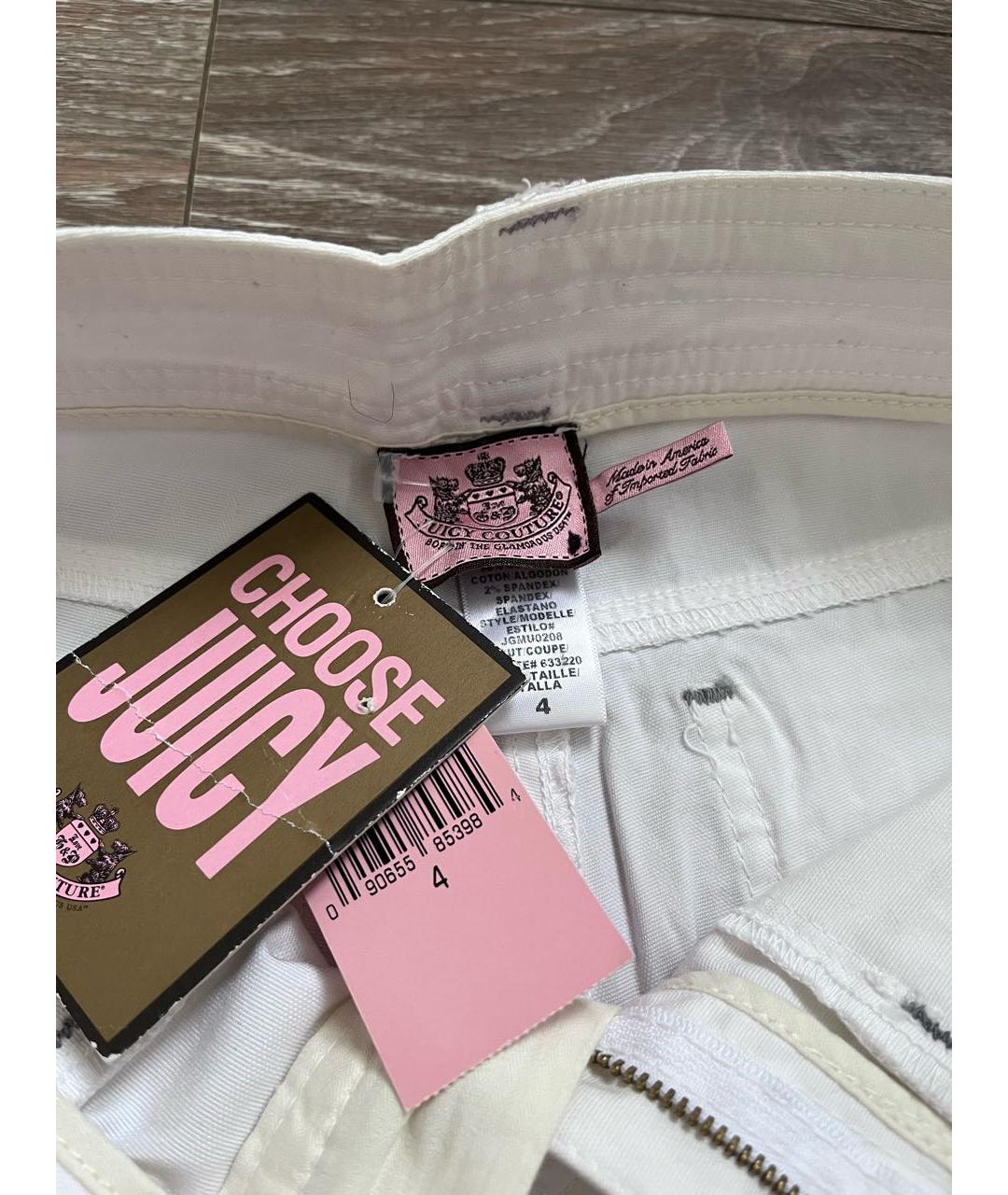JUICY COUTURE Белые хлопко-эластановые джинсы клеш, фото 4