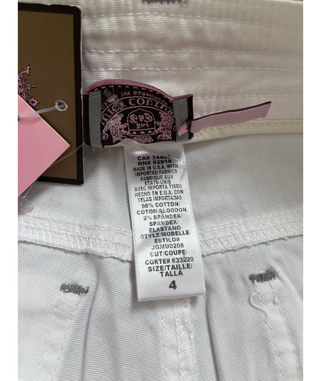 JUICY COUTURE Белые хлопко-эластановые джинсы клеш, фото 5