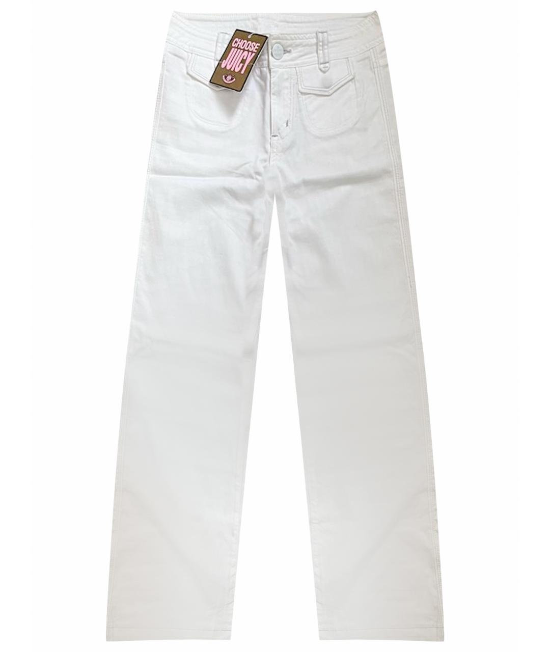 JUICY COUTURE Белые хлопко-эластановые джинсы клеш, фото 1