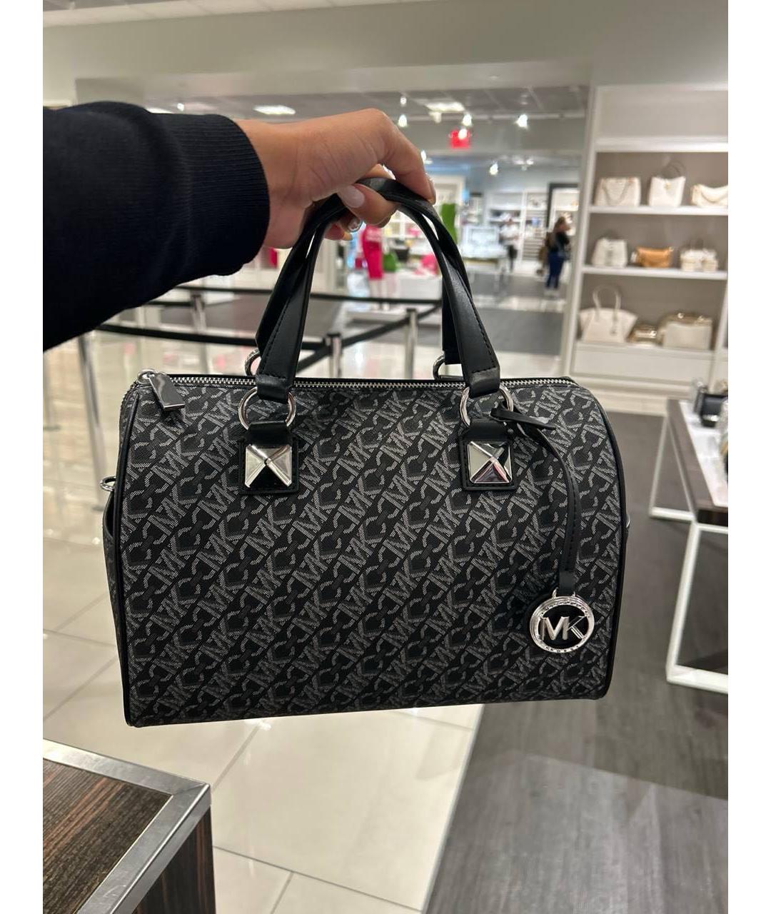 MICHAEL KORS Черная сумка с короткими ручками из искусственной кожи, фото 3