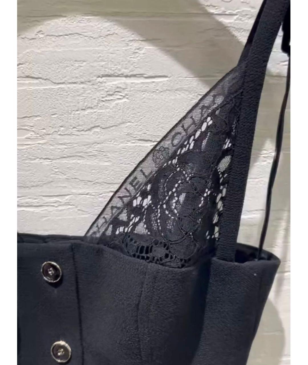CHANEL Черная креповая майка, фото 3