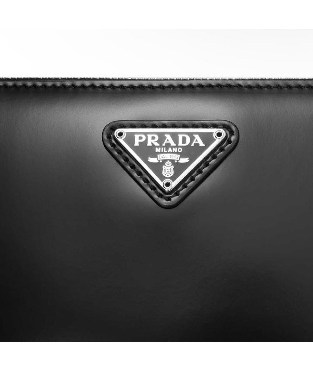 PRADA Черная кожаная сумка с короткими ручками, фото 7
