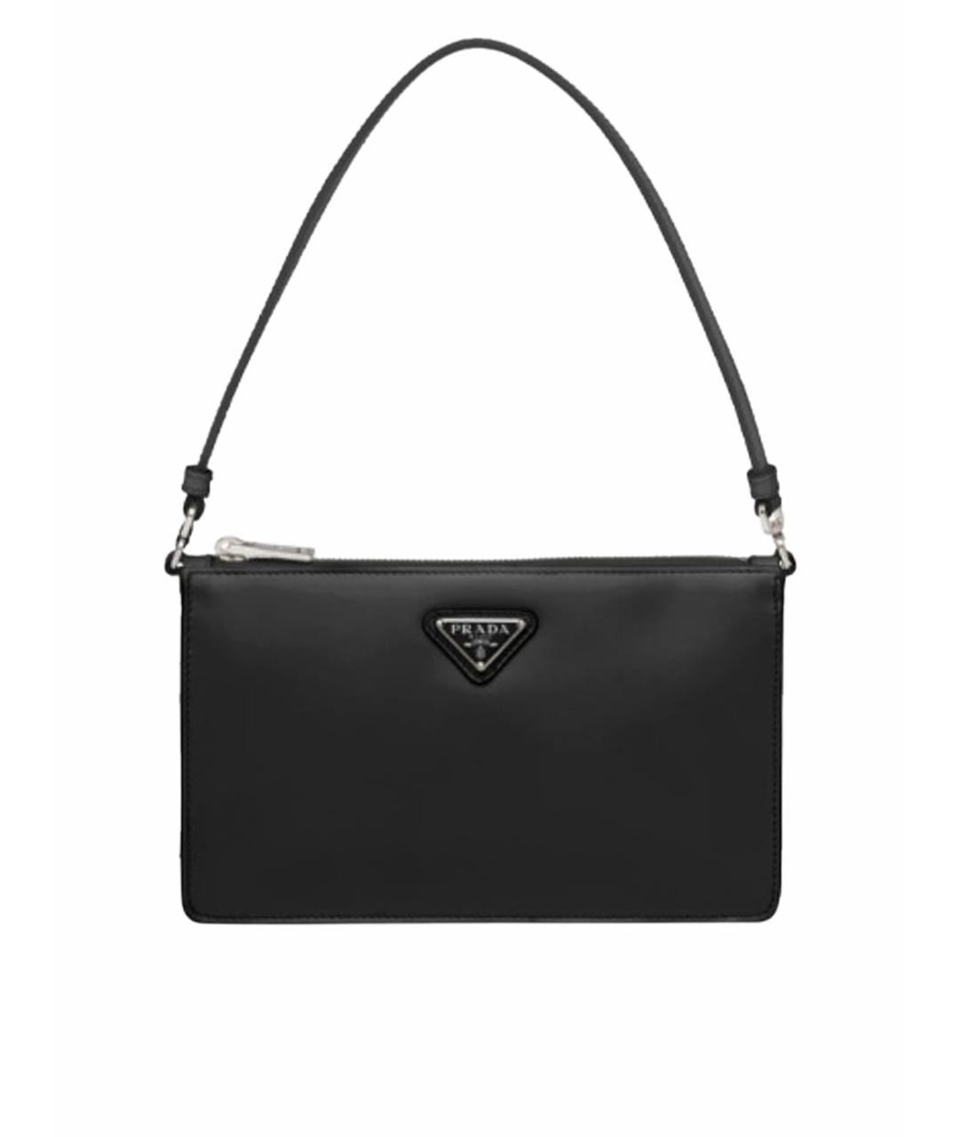 PRADA Черная кожаная сумка с короткими ручками, фото 1