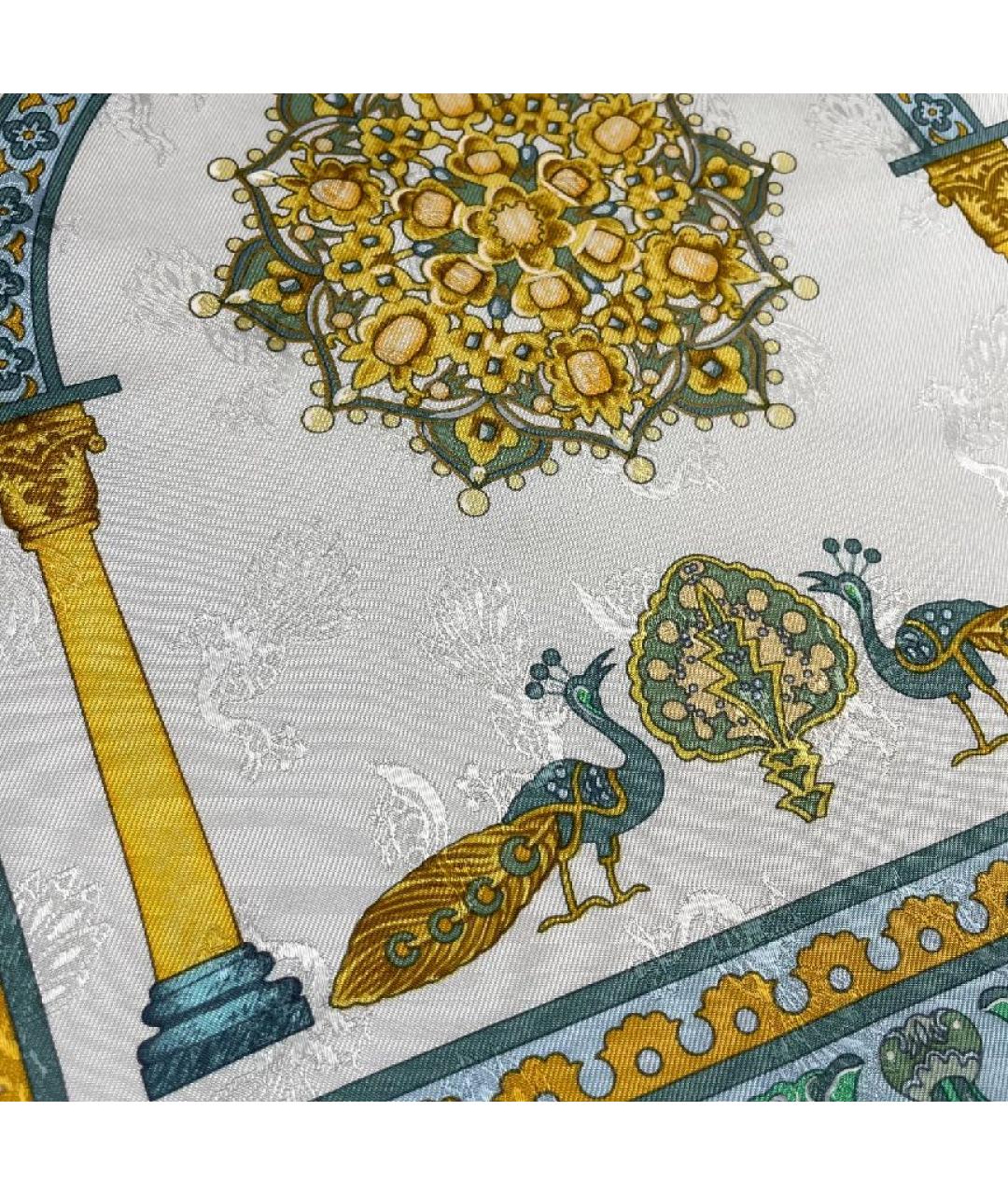 HERMES Желтый шелковый платок, фото 3