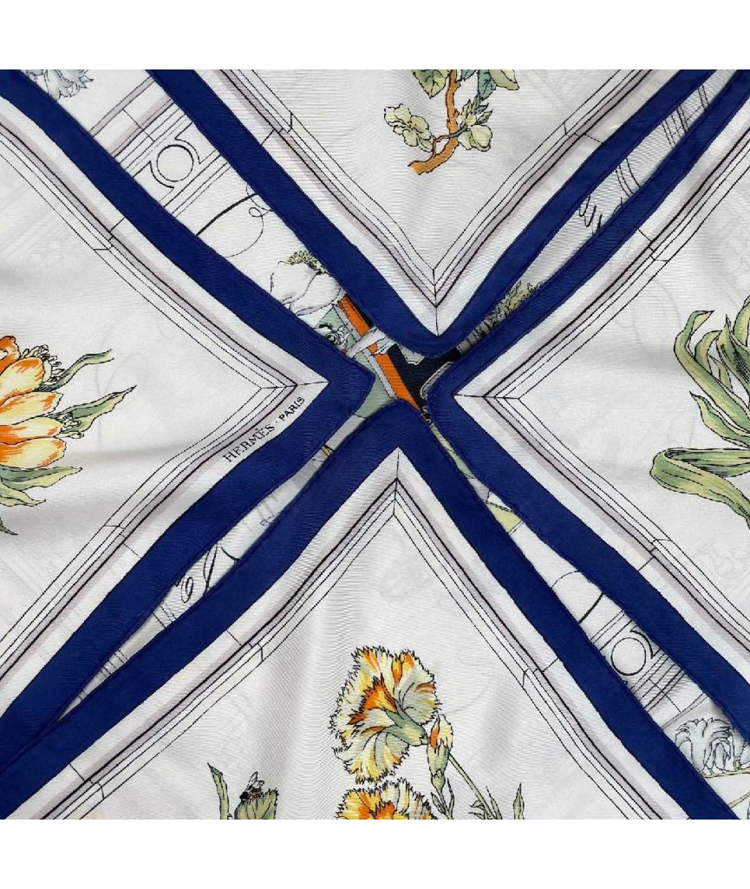 HERMES Синий шелковый платок, фото 9