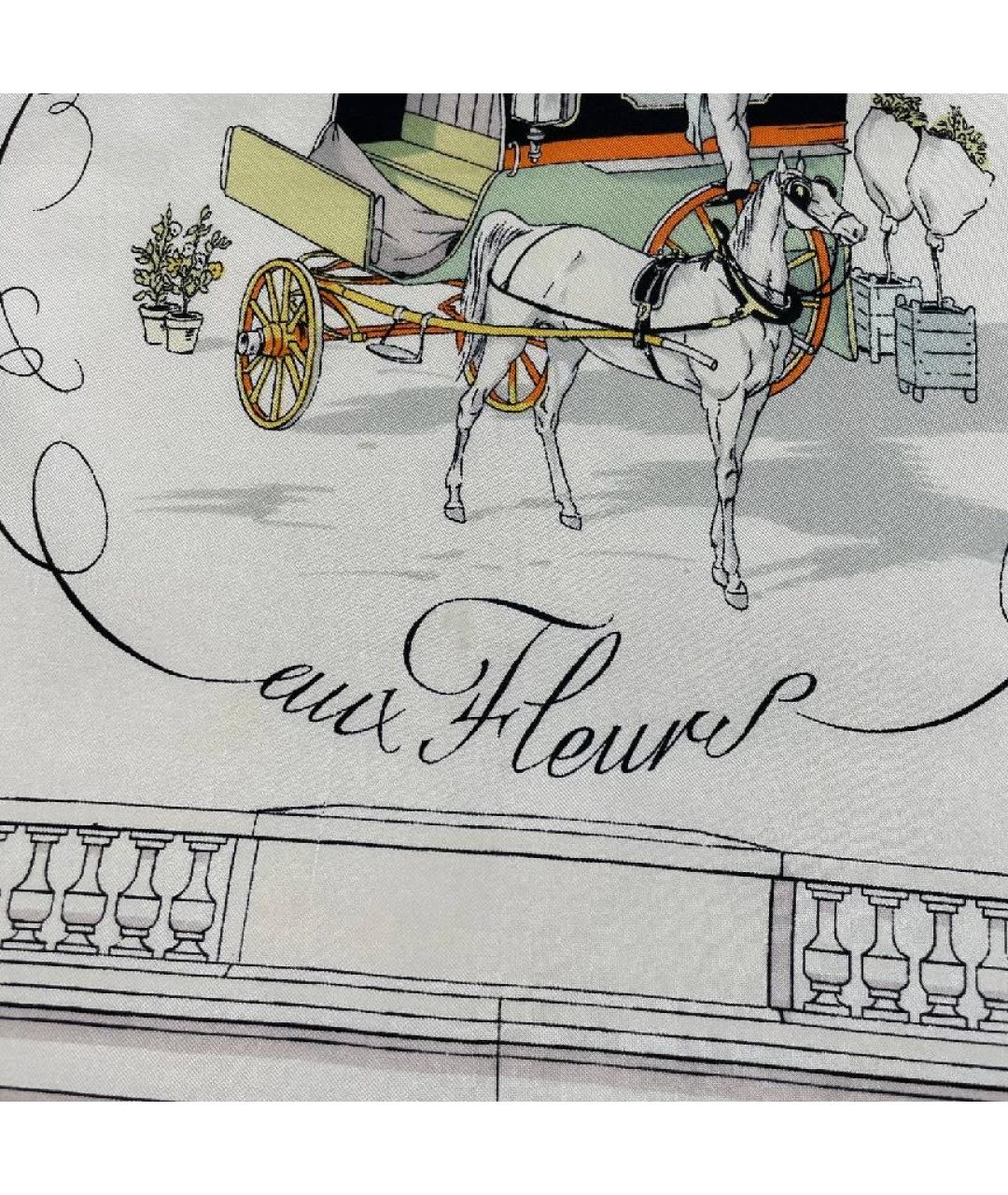 HERMES Синий шелковый платок, фото 4