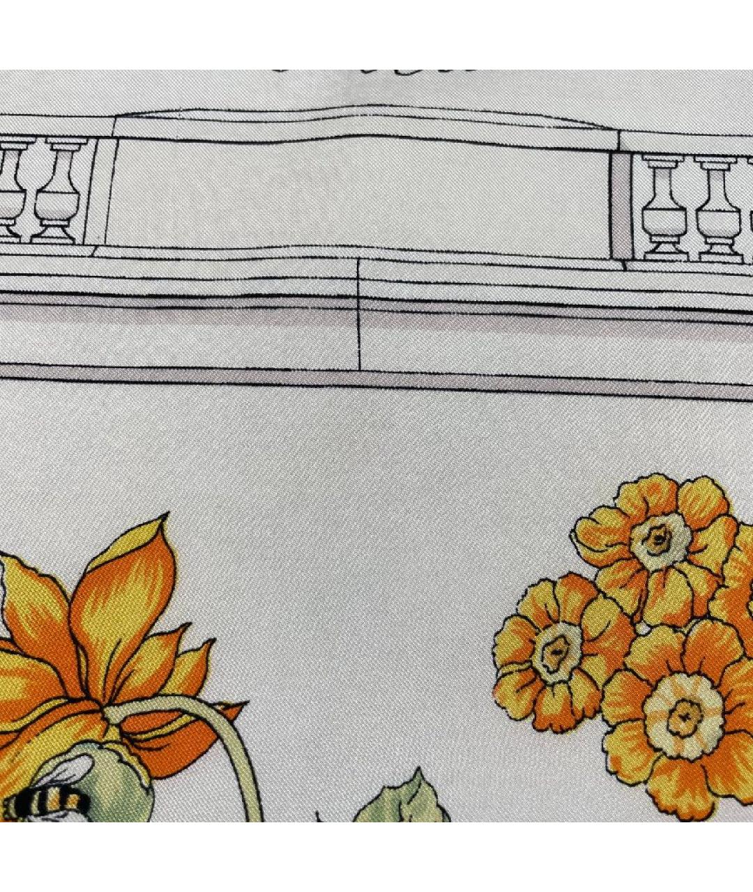 HERMES Синий шелковый платок, фото 8