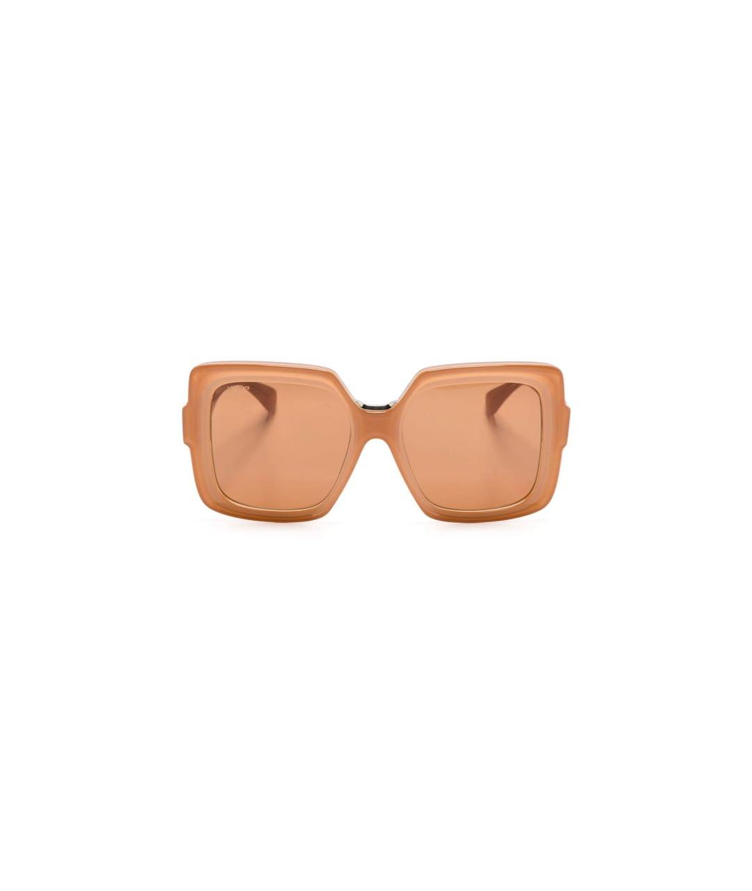 MAX MARA Коричневые пластиковые солнцезащитные очки, фото 3