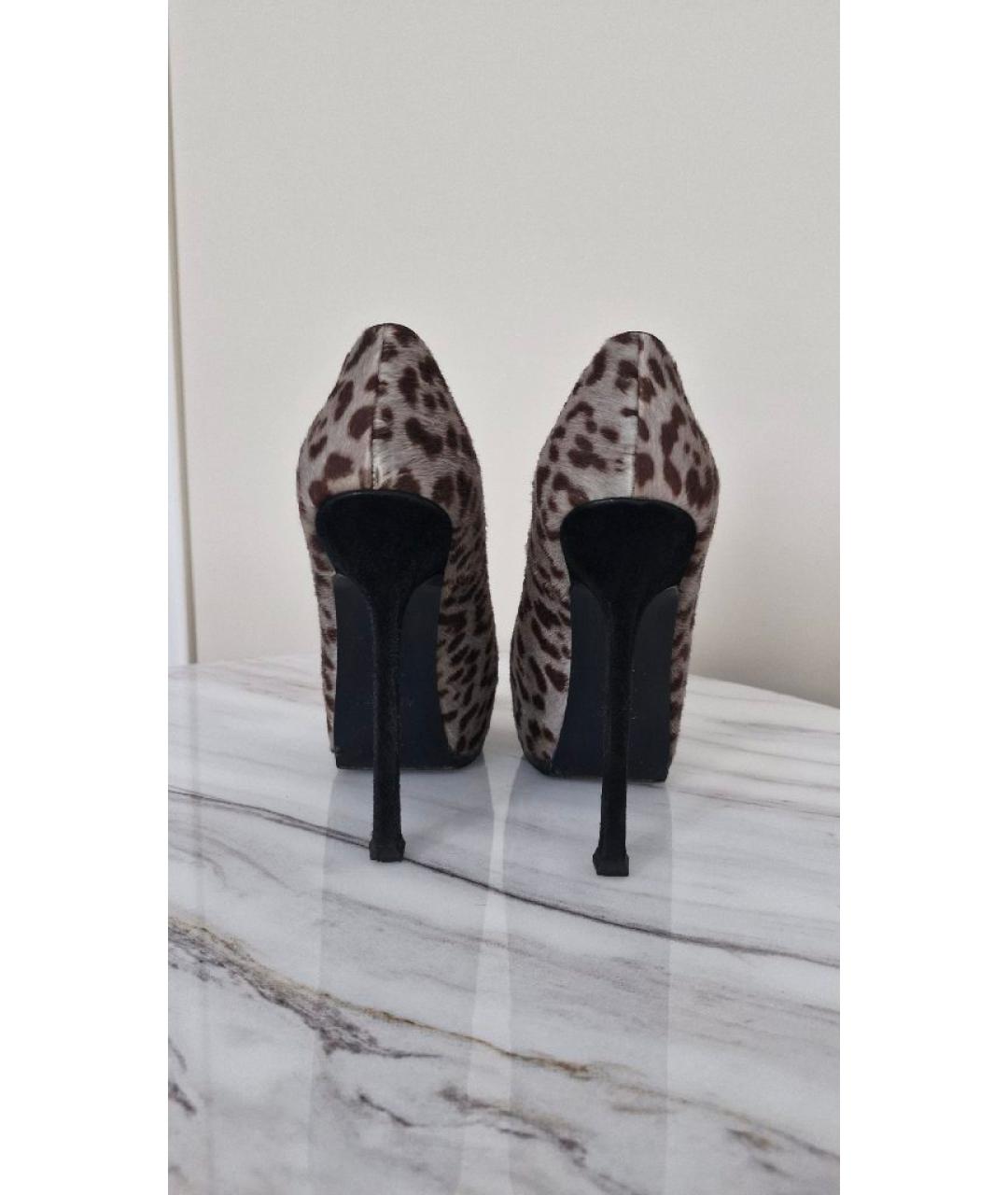 SAINT LAURENT Коричневые туфли, фото 4