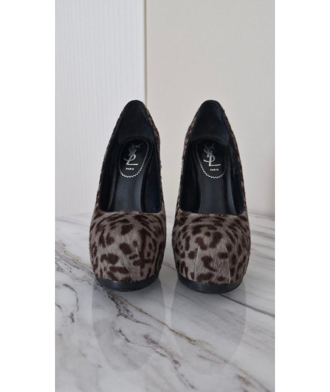 SAINT LAURENT Коричневые туфли, фото 2