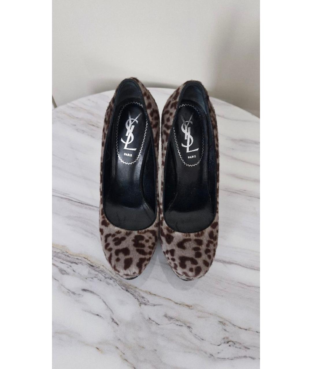 SAINT LAURENT Коричневые туфли, фото 3