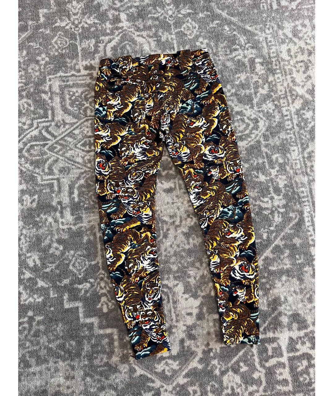 KENZO Желтые хлопковые брюки узкие, фото 5