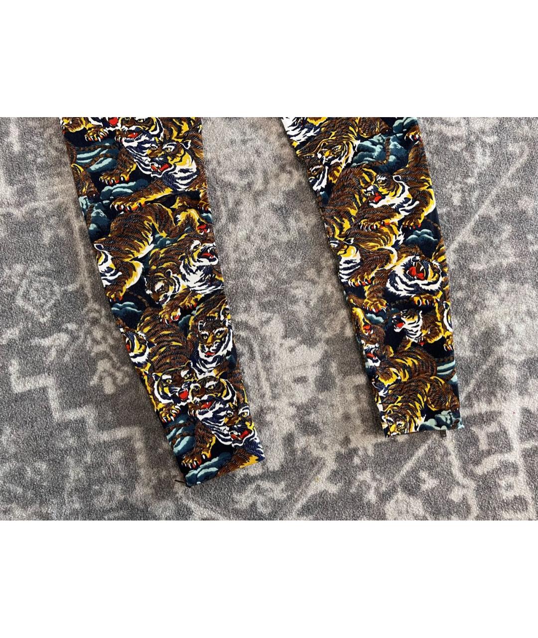 KENZO Желтые хлопковые брюки узкие, фото 7