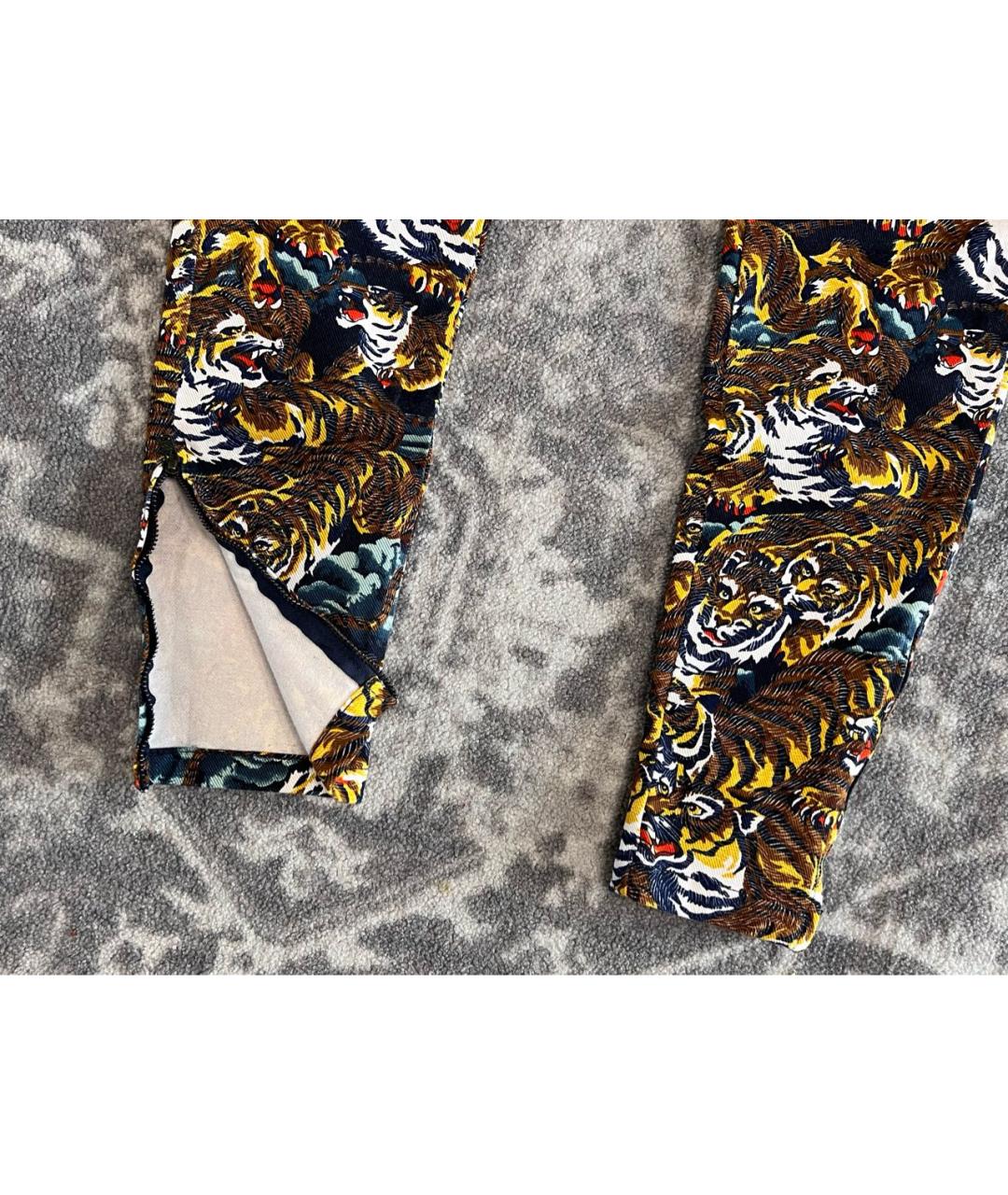 KENZO Желтые хлопковые брюки узкие, фото 8