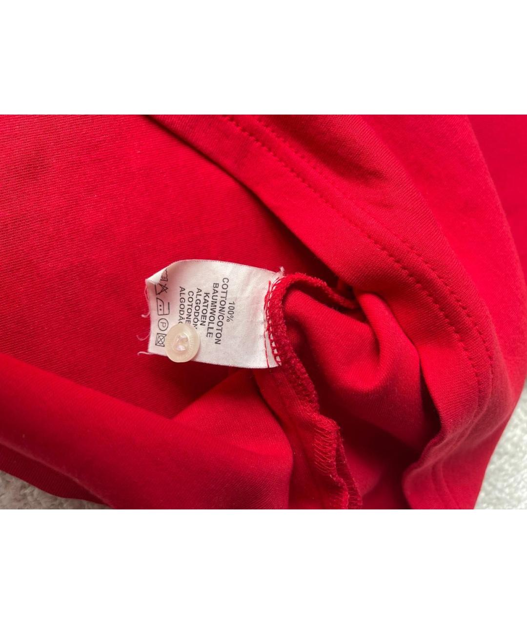 BURBERRY Красное хлопковое поло с коротким рукавом, фото 6