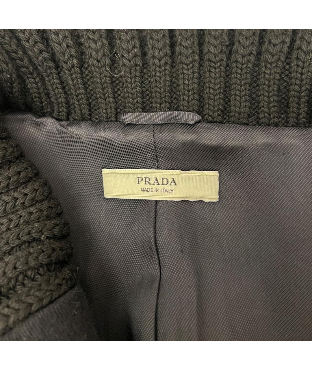 PRADA Темно-синее шерстяное пальто, фото 3