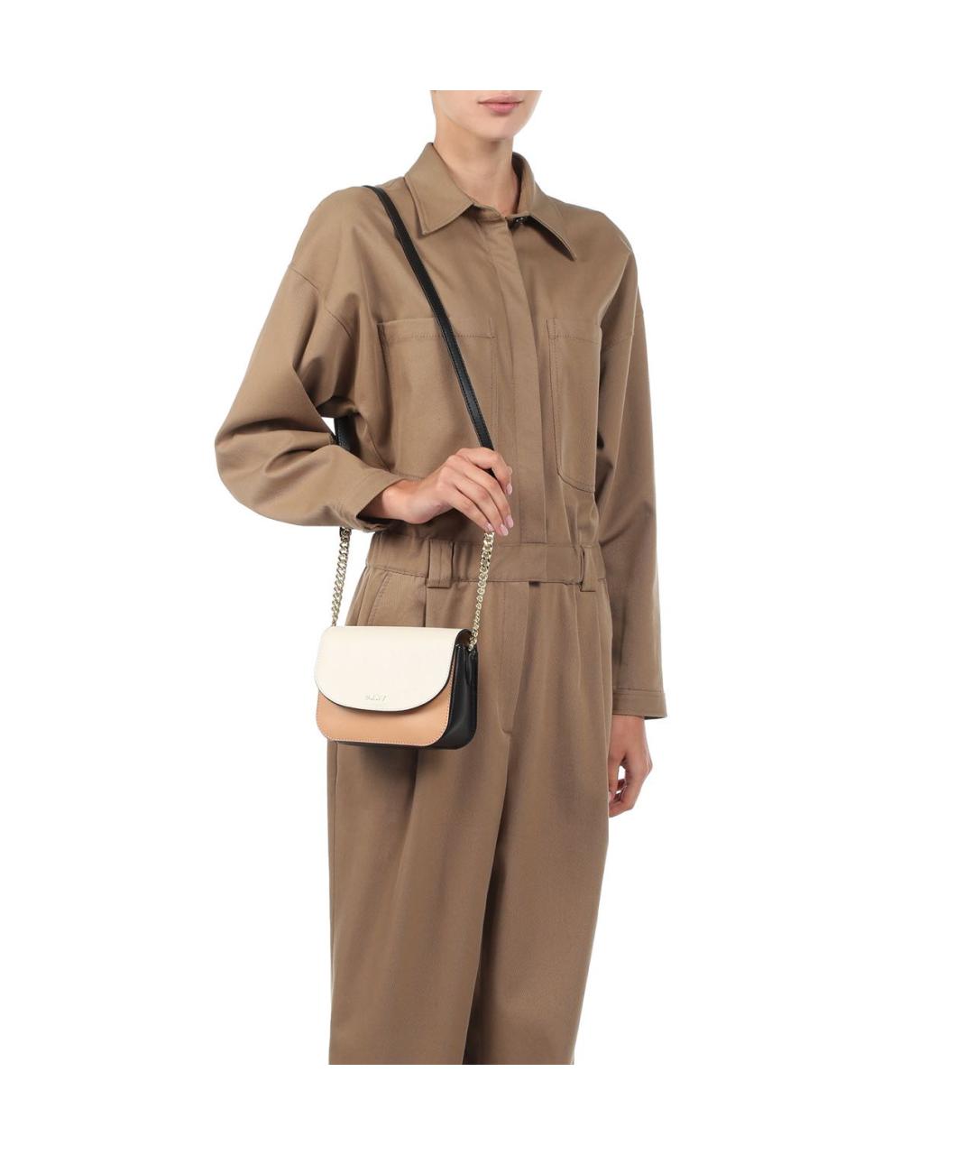DKNY Бежевая кожаная сумка через плечо, фото 3