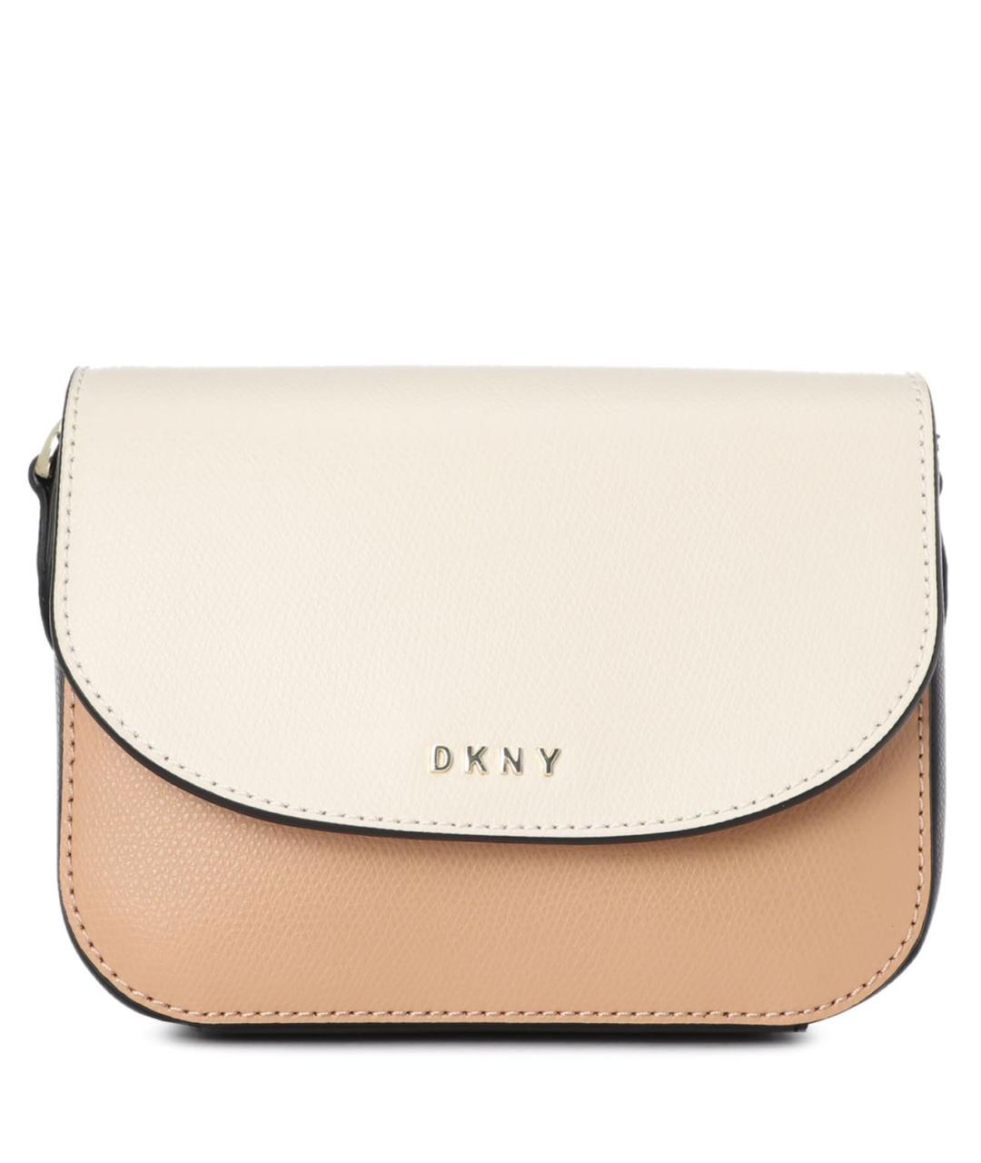 DKNY Бежевая кожаная сумка через плечо, фото 9