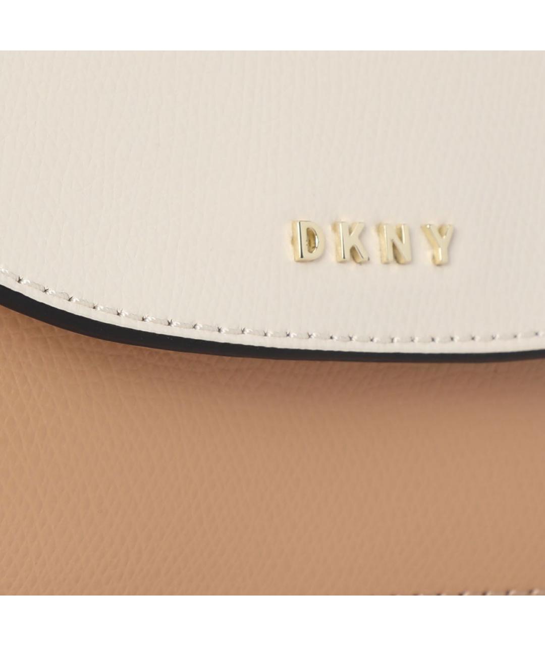 DKNY Бежевая кожаная сумка через плечо, фото 4