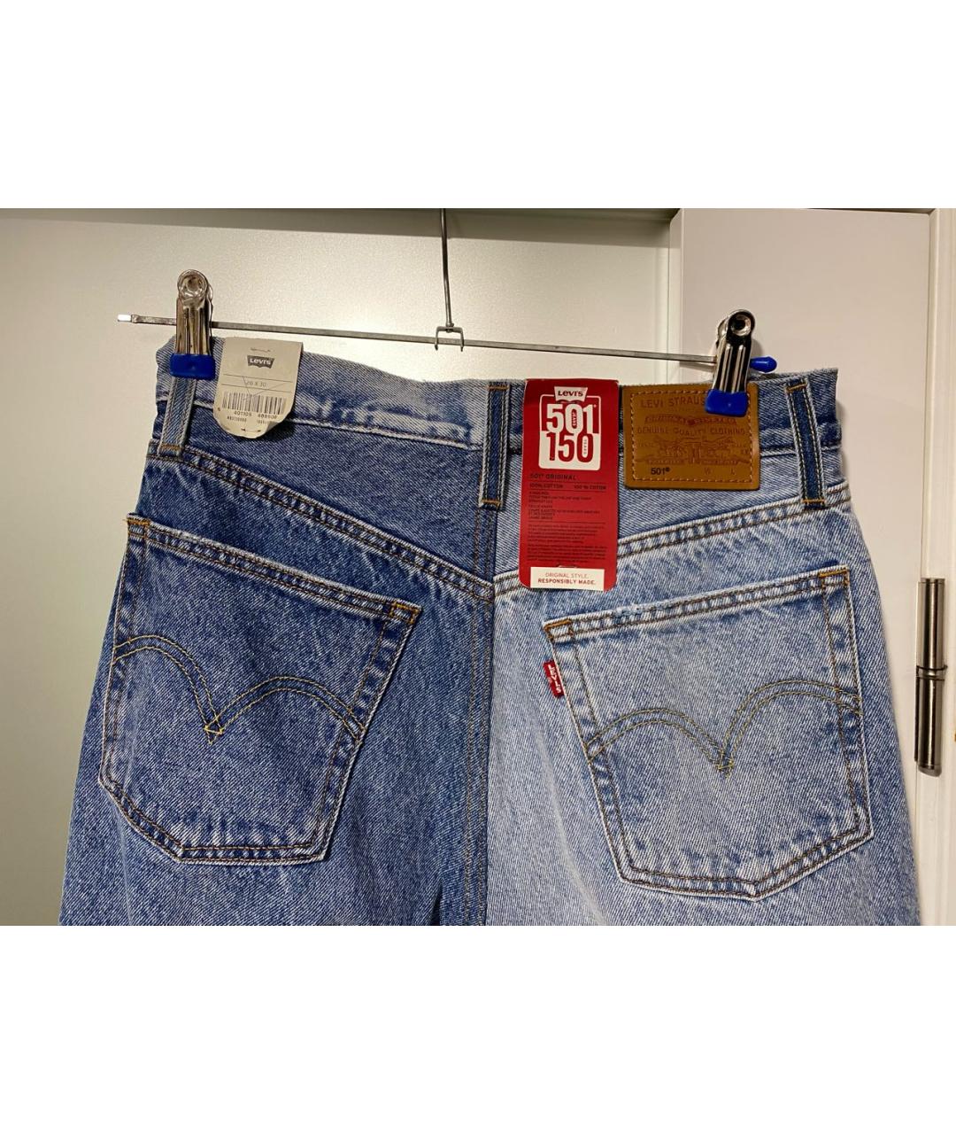 LEVI'S Голубые хлопковые прямые джинсы, фото 7
