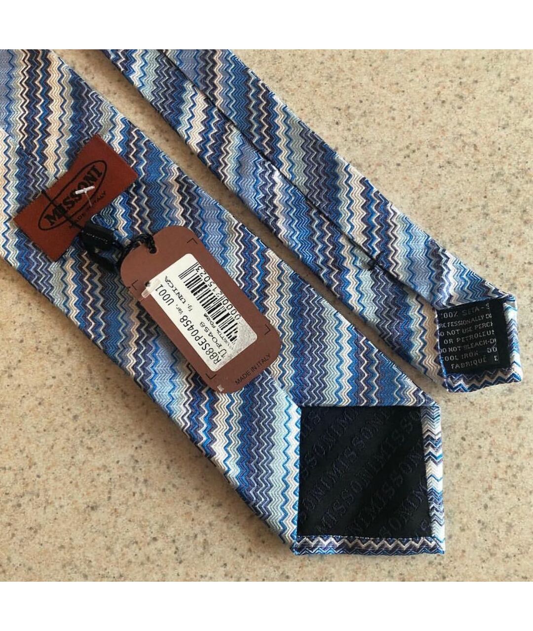 MISSONI Голубой шелковый галстук, фото 3