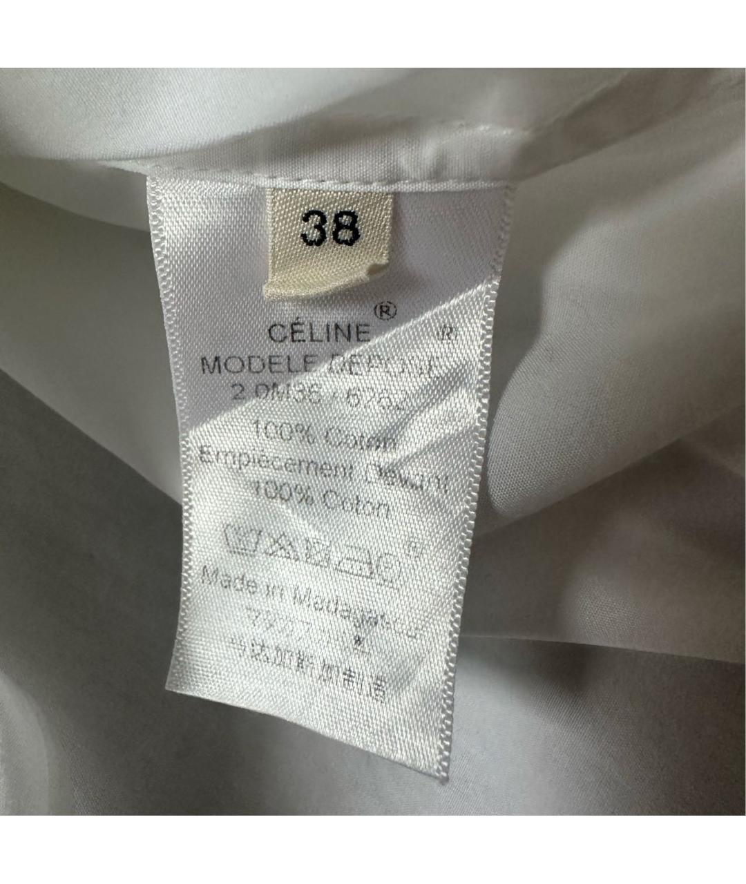 CELINE Белая хлопковая рубашка, фото 4