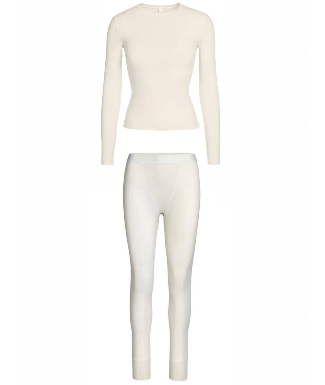 SKIMS Бежевый хлопко-эластановый спортивные костюмы, фото 1