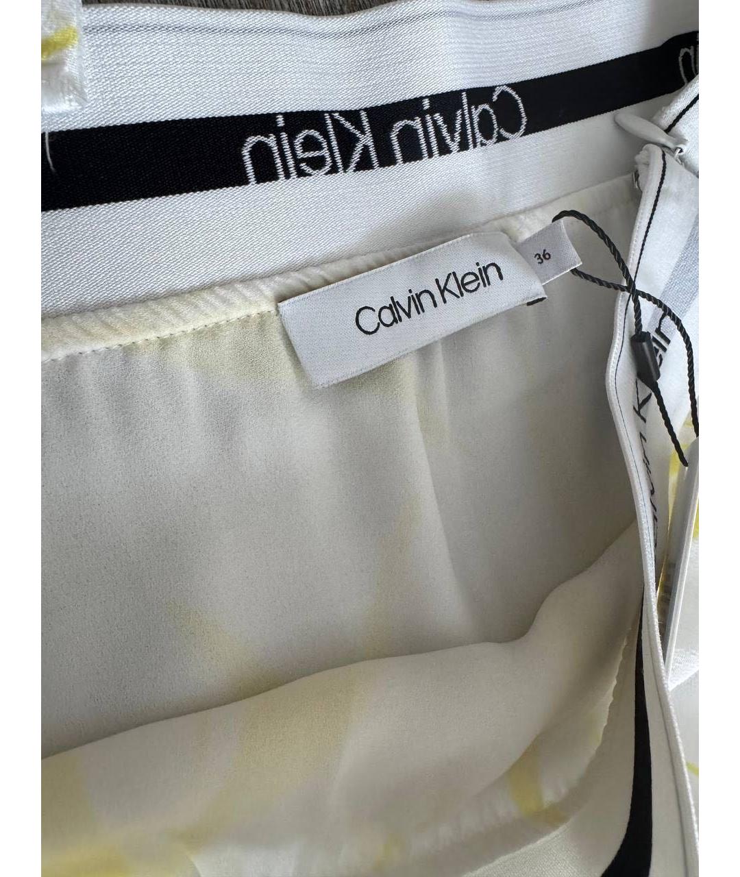 CALVIN KLEIN Желтый вискозный костюм с юбками, фото 5