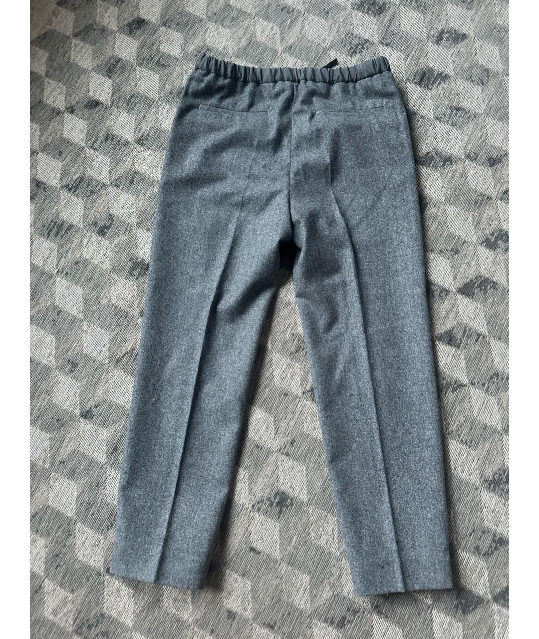 JIL SANDER Серые шерстяные брюки узкие, фото 2
