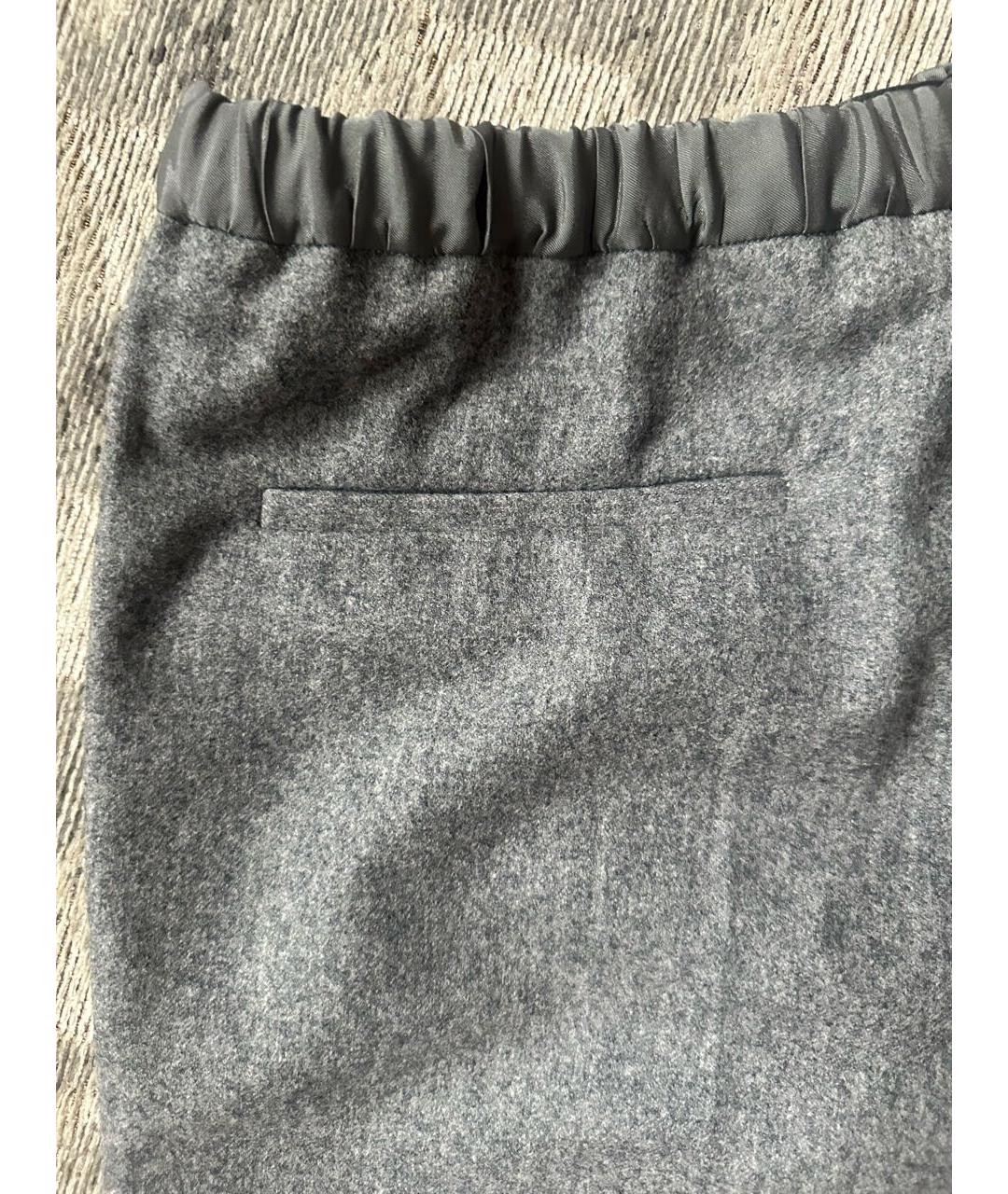 JIL SANDER Серые шерстяные брюки узкие, фото 8