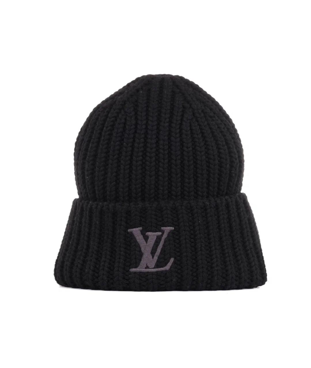 LOUIS VUITTON Черная шерстяная шапка, фото 1