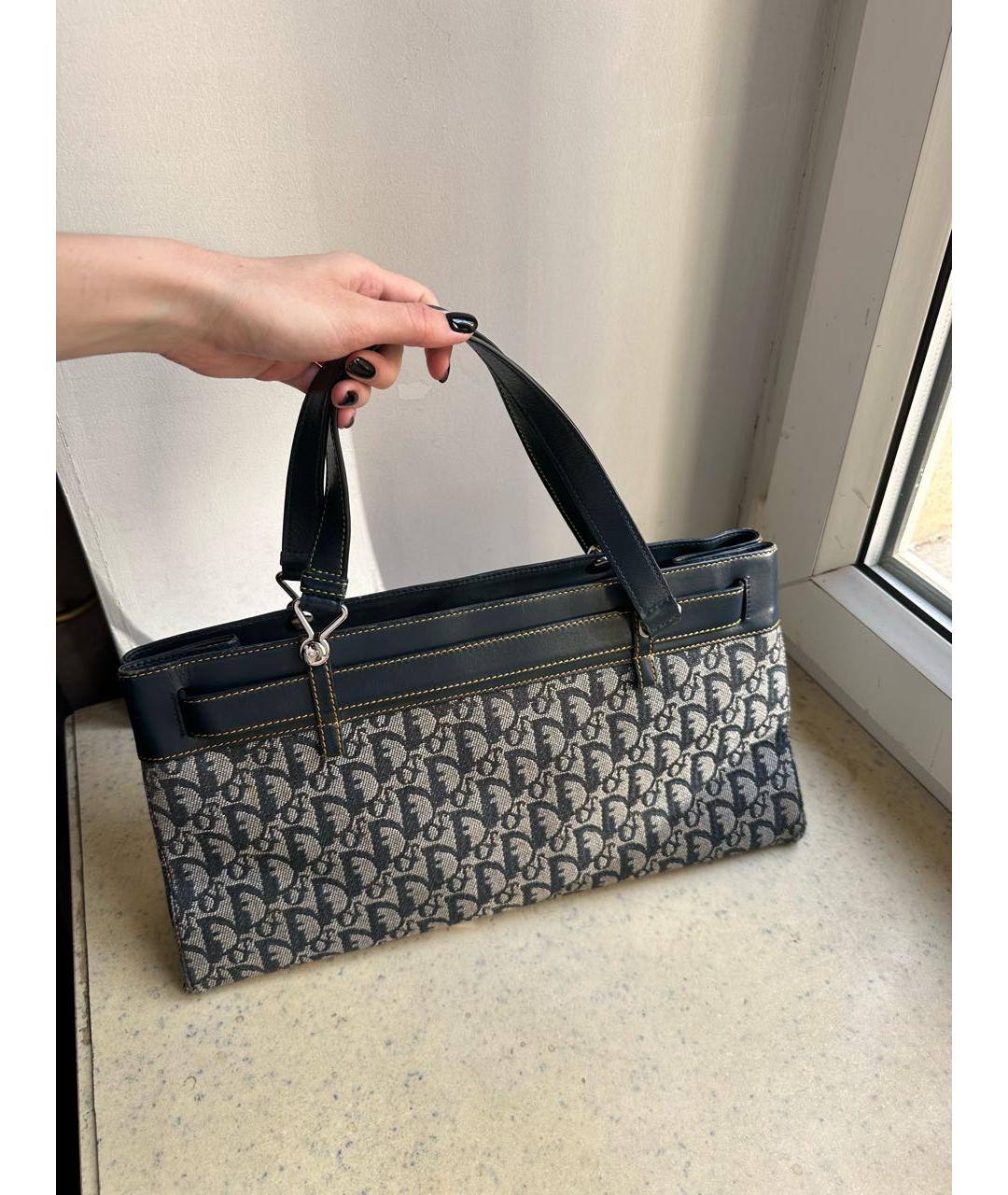 CHRISTIAN DIOR Голубая деним сумка с короткими ручками, фото 2