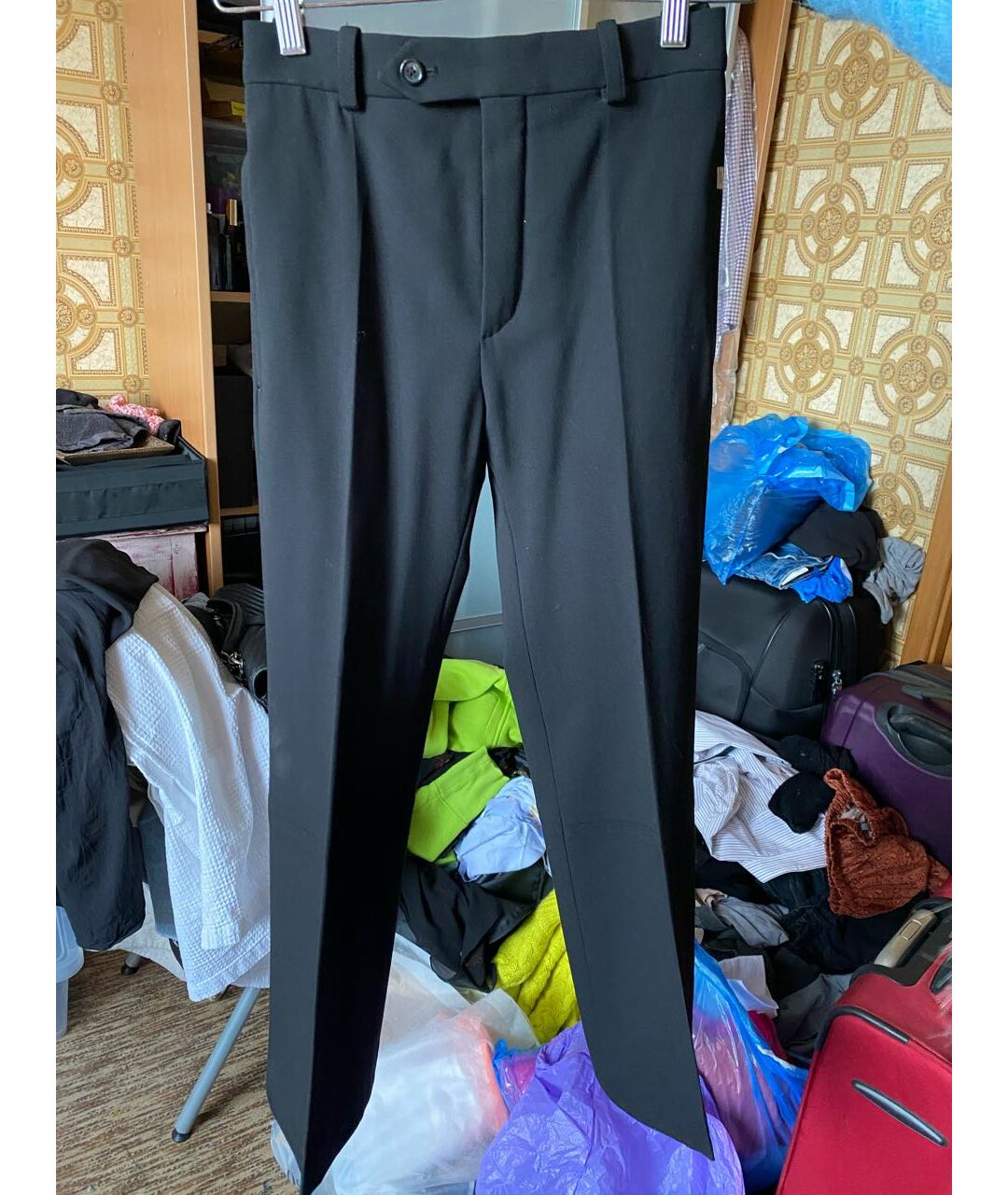 CHLOE Черные шерстяные брюки широкие, фото 7