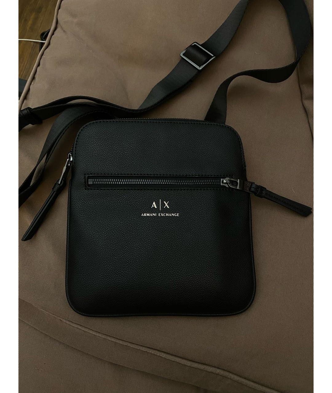 ARMANI EXCHANGE Черная сумка на плечо из искусственной кожи, фото 3