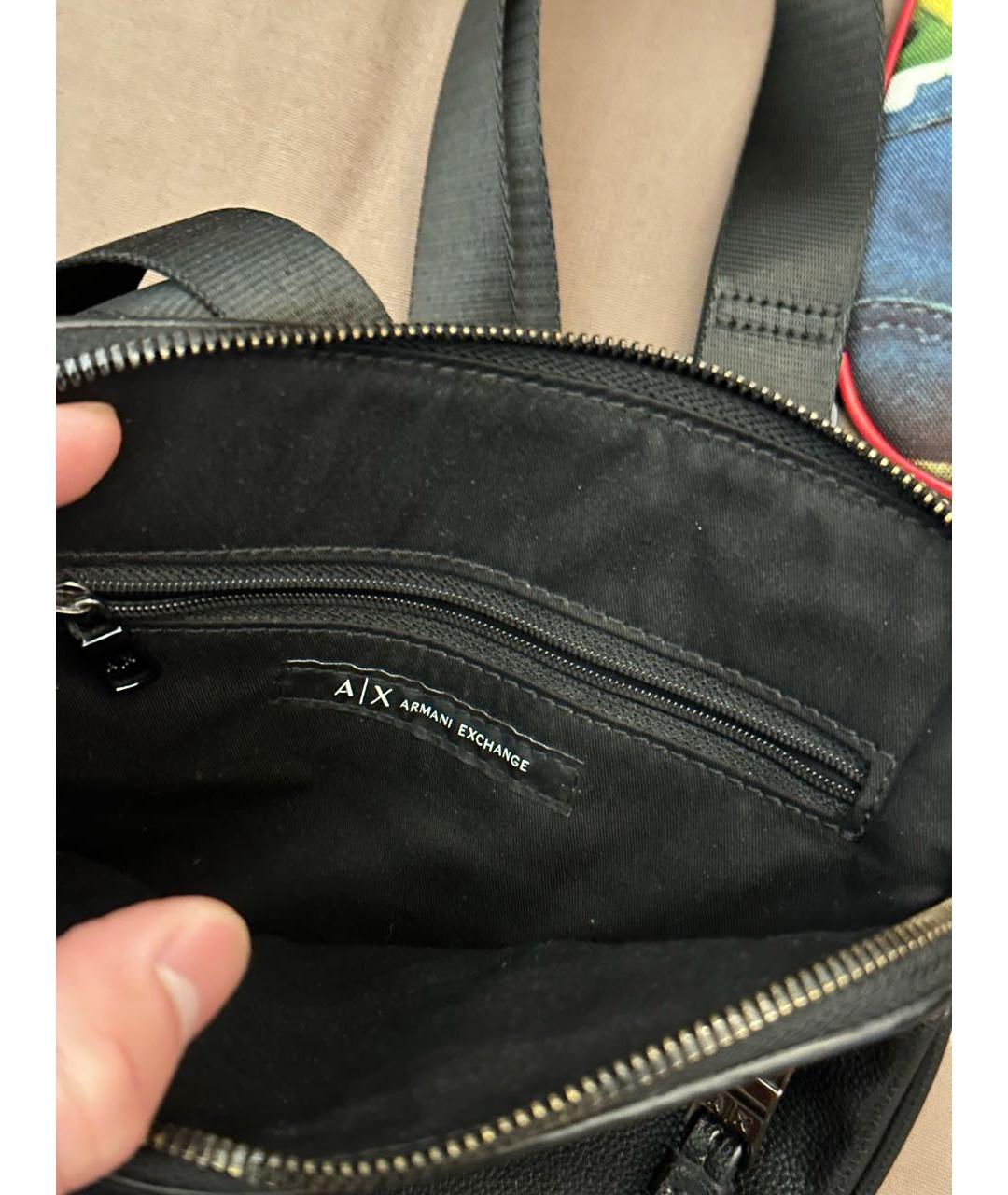 ARMANI EXCHANGE Черная сумка на плечо из искусственной кожи, фото 6