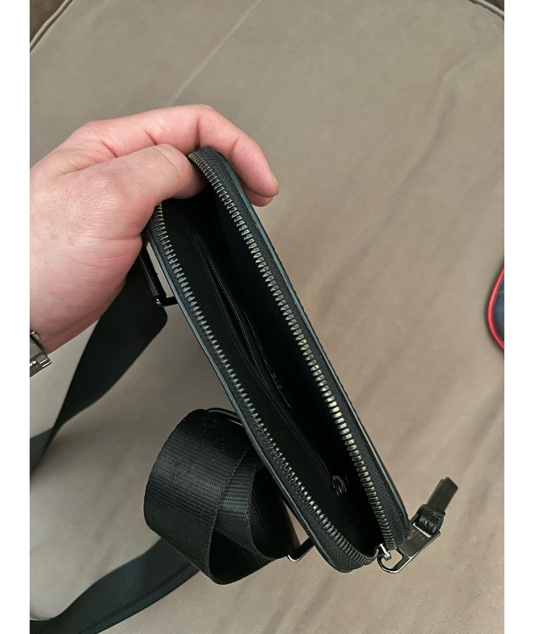 ARMANI EXCHANGE Черная сумка на плечо из искусственной кожи, фото 4