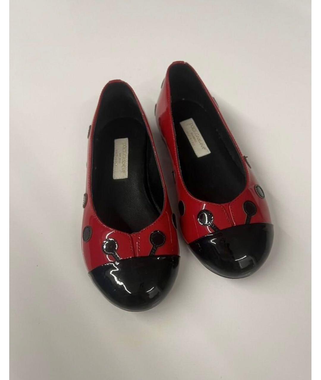 DOLCE&GABBANA Красные балетки и туфли из лакированной кожи, фото 2
