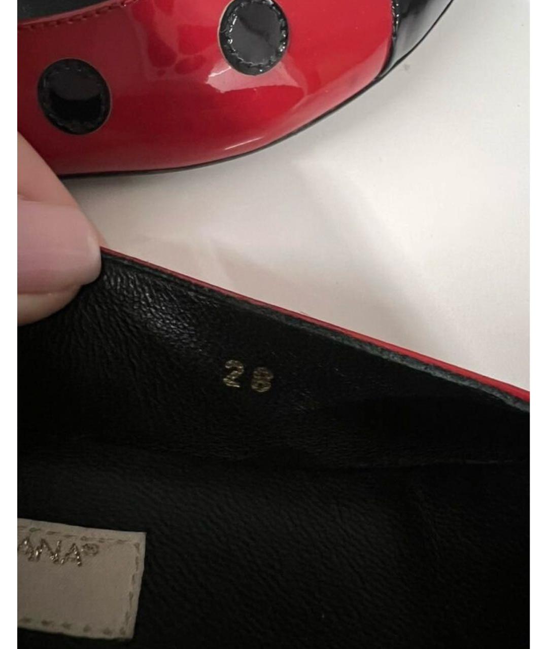 DOLCE&GABBANA Красные балетки и туфли из лакированной кожи, фото 6