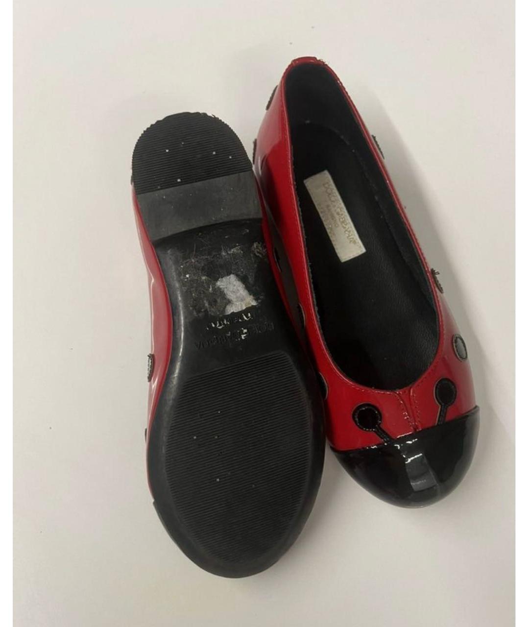 DOLCE&GABBANA Красные балетки и туфли из лакированной кожи, фото 3
