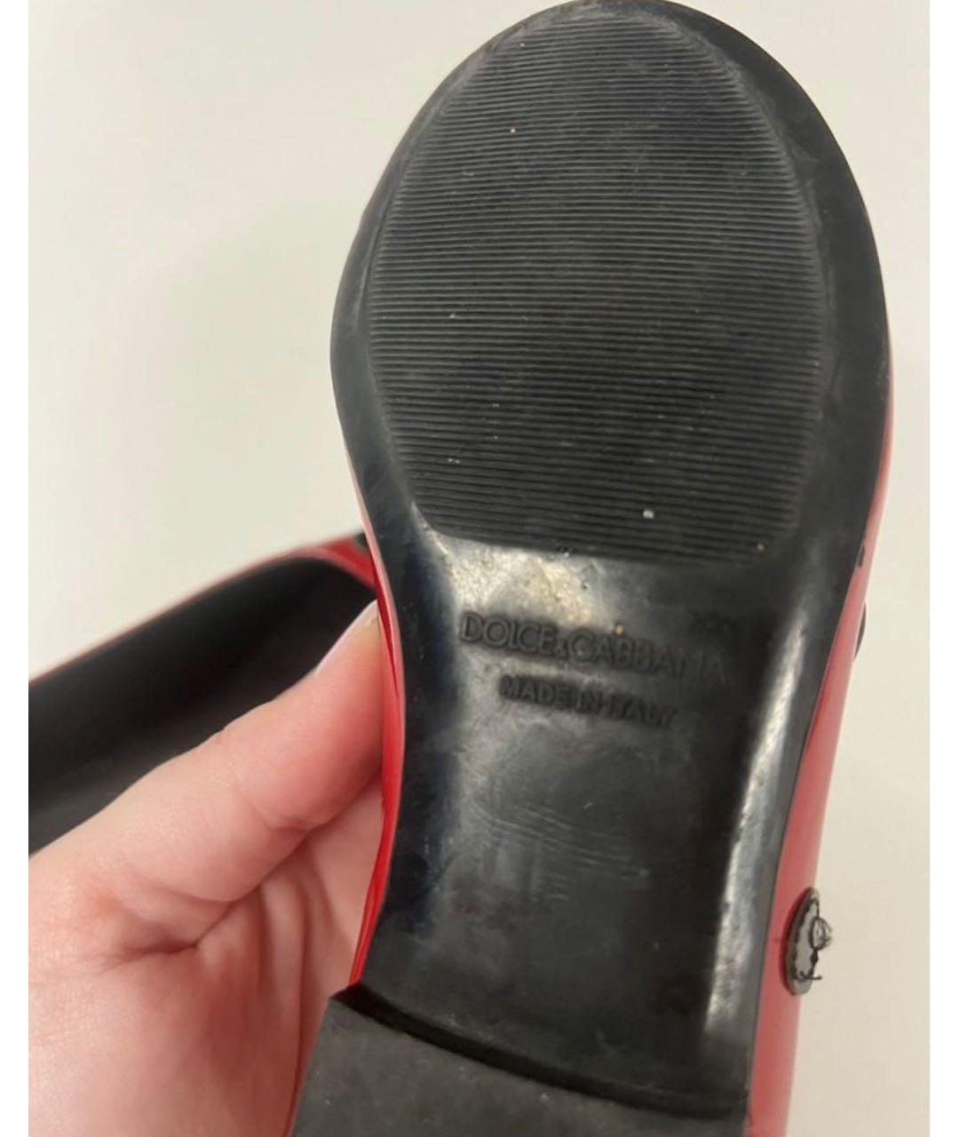 DOLCE&GABBANA Красные балетки и туфли из лакированной кожи, фото 5