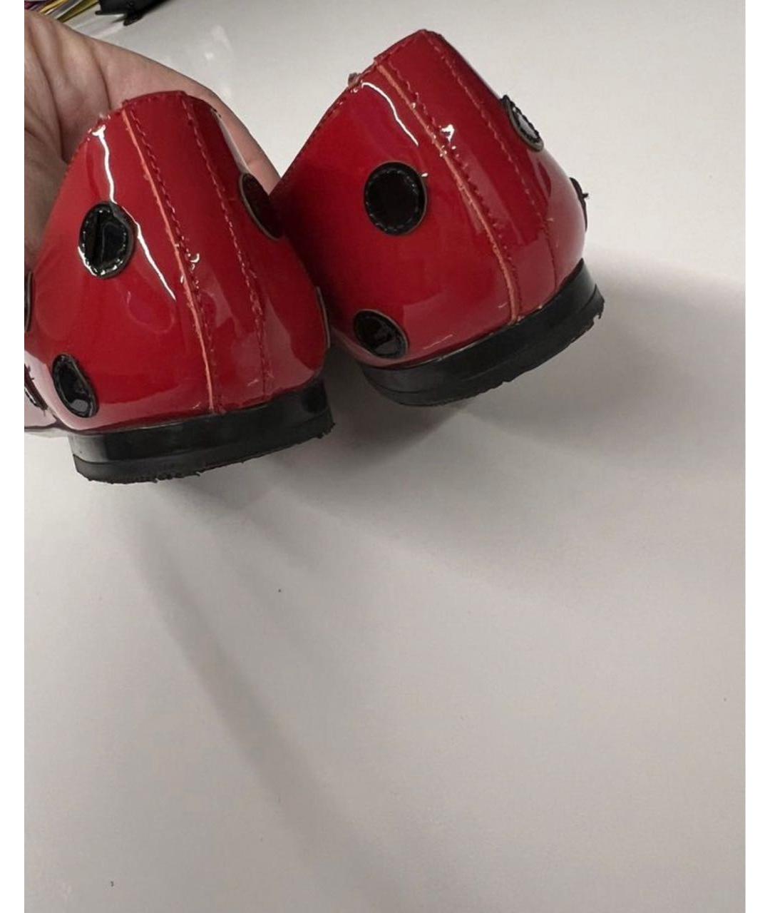 DOLCE&GABBANA Красные балетки и туфли из лакированной кожи, фото 4