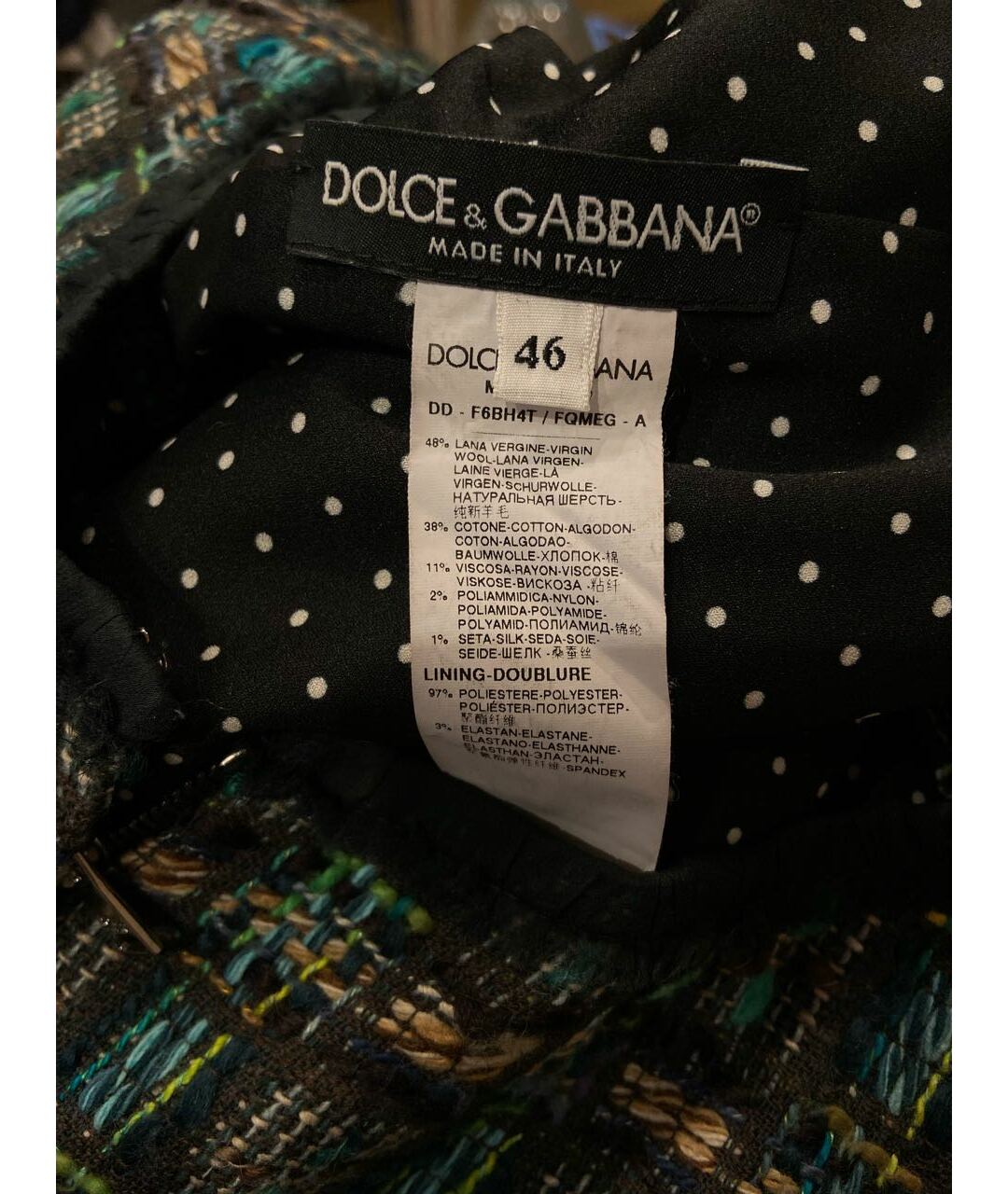 DOLCE&GABBANA Зеленые шерстяное повседневное платье, фото 2
