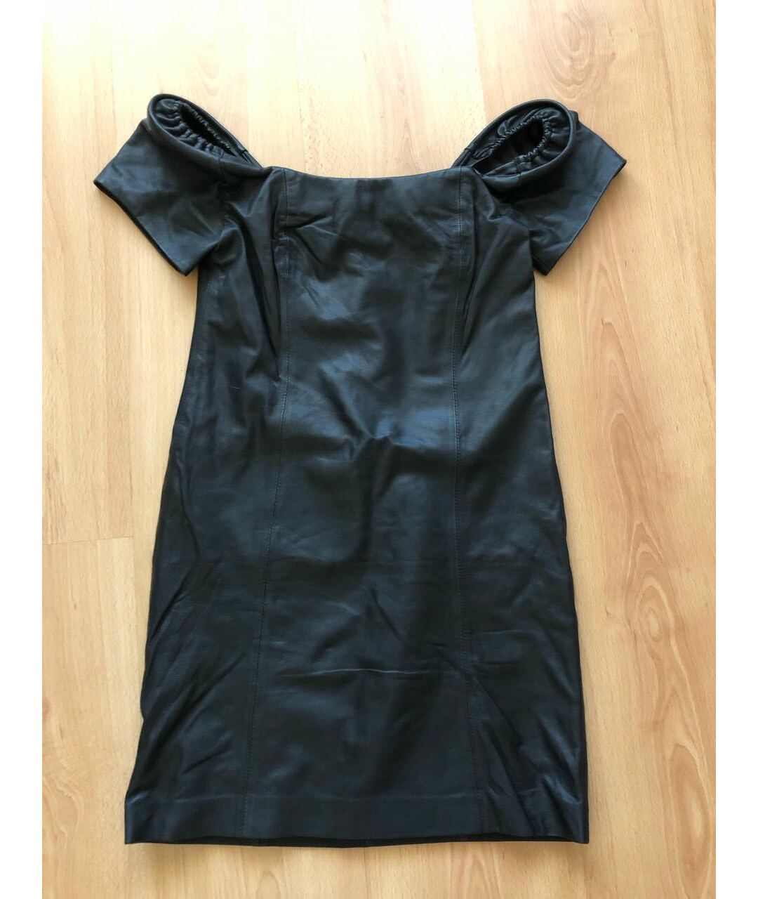 KOVA&T Черное кожаное повседневное платье, фото 5