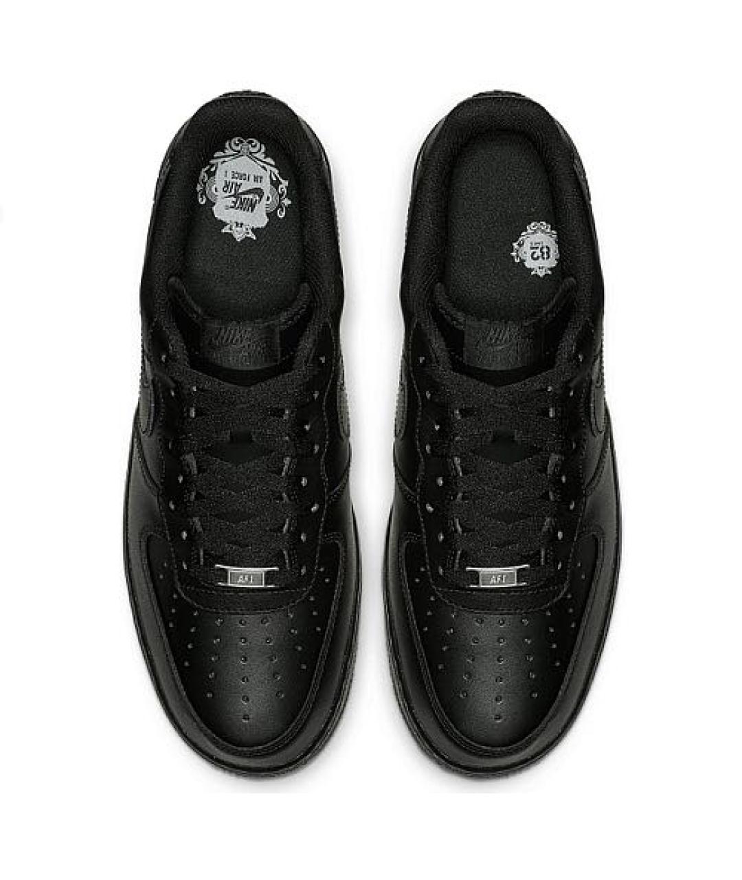 NIKE Черные кожаные низкие кроссовки / кеды, фото 4