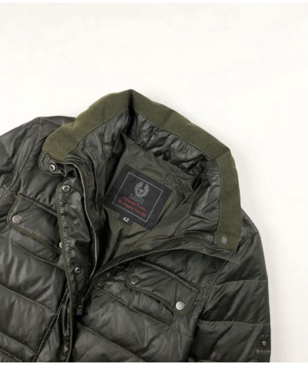 MONCLER Зеленый полиуретановый пуховик, фото 3
