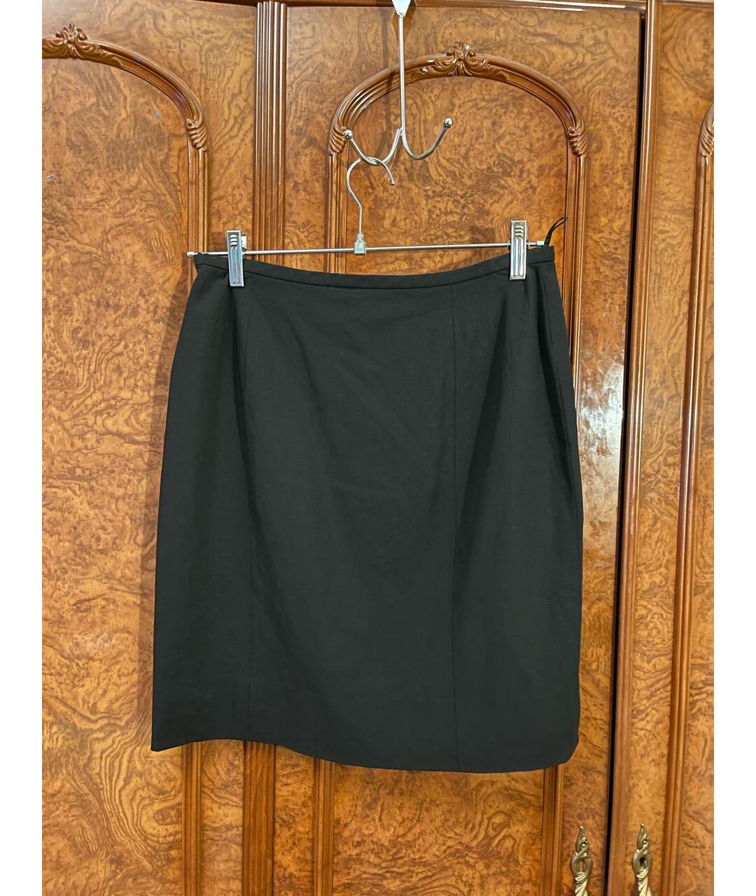 GIORGIO ARMANI VINTAGE Черная шерстяная юбка мини, фото 3