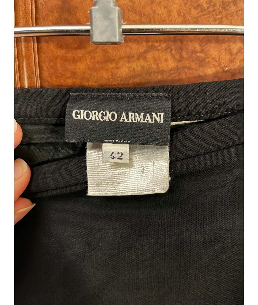 GIORGIO ARMANI VINTAGE Черная шерстяная юбка мини, фото 2