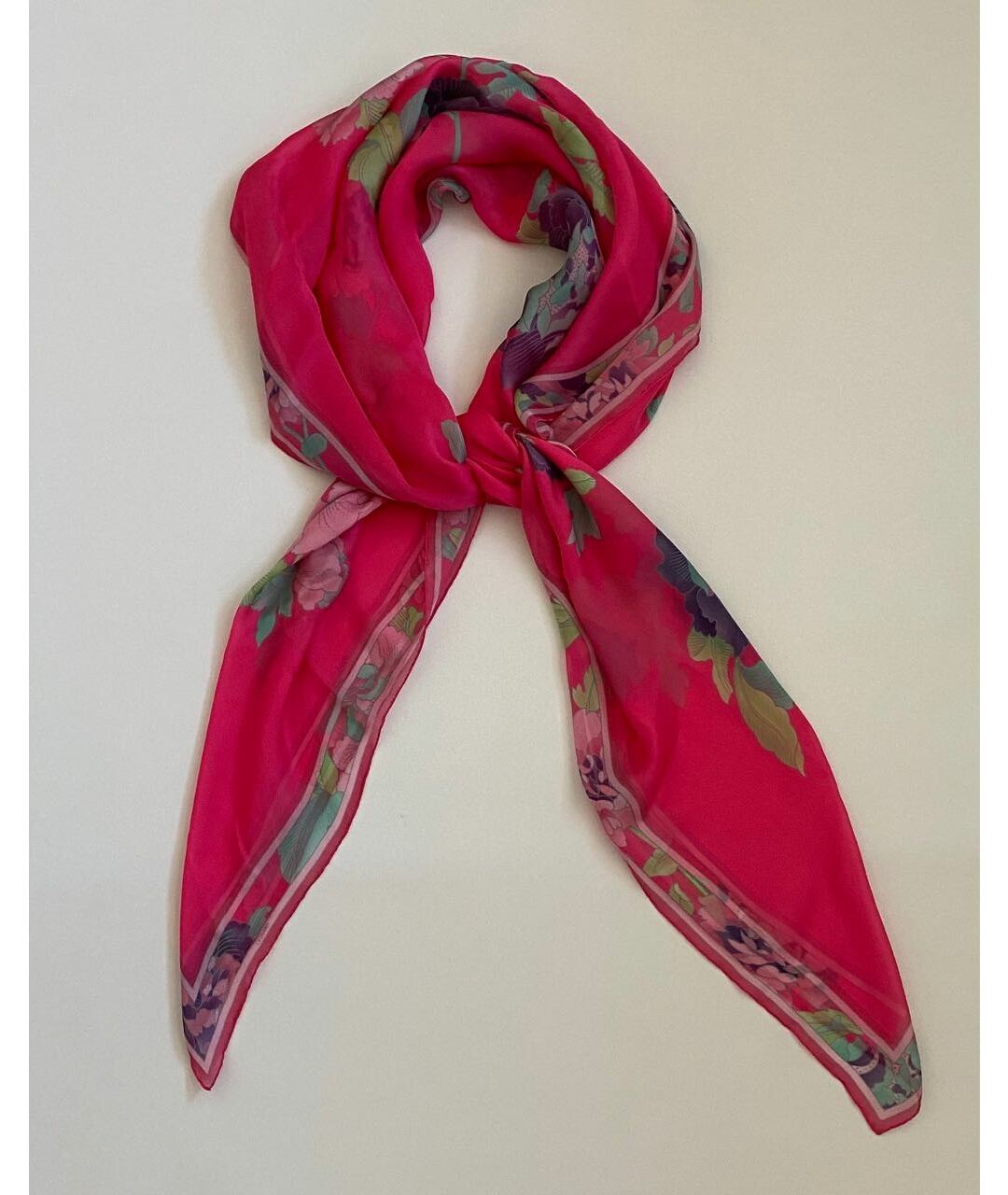 LEONARD Розовый шелковый шарф, фото 2