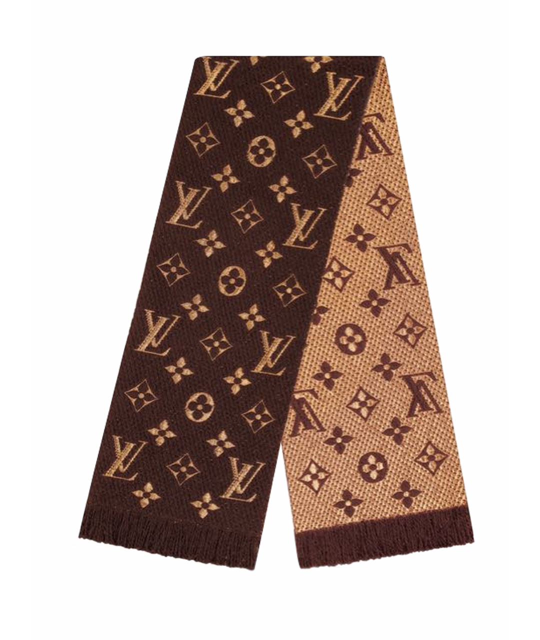 LOUIS VUITTON Коричневый шерстяной шарф, фото 1